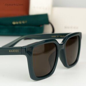 BRAND NEW Gucci GG1582SK 003 Opal Blue Grey Brown Unisex Square Sunglasses